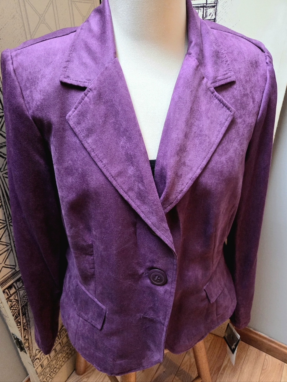 Women's Purple Ultra-Suede Blazer Jacket Size 14